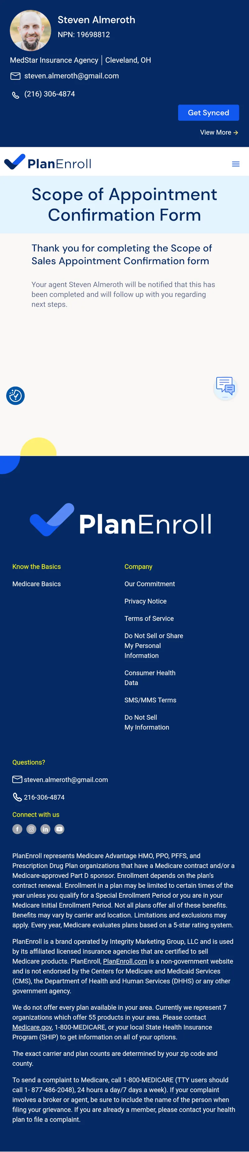 Text message example